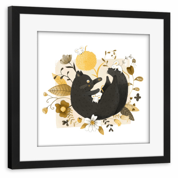 Poster mit Rahmen schwarz "Happy Together 2" artboxONE - Floral,Für Kinder,Tiere