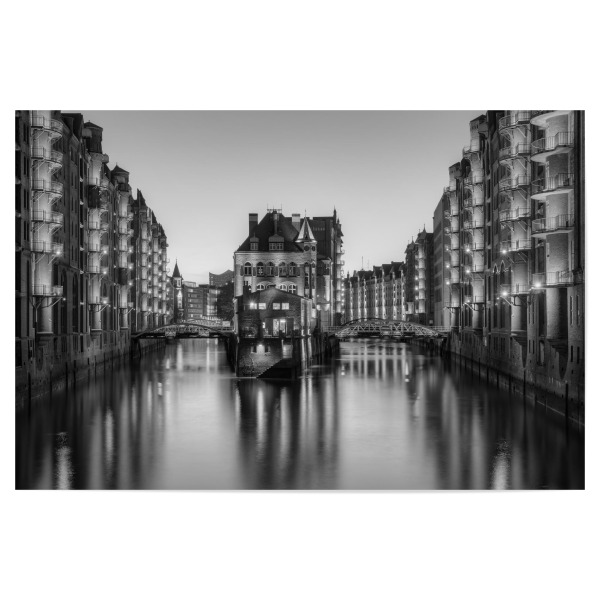 Poster 30x20 cm "Hamburg Wasserschloss" artboxONE - Städte / Hamburg,Reise,Schwarzweiß,Architektur