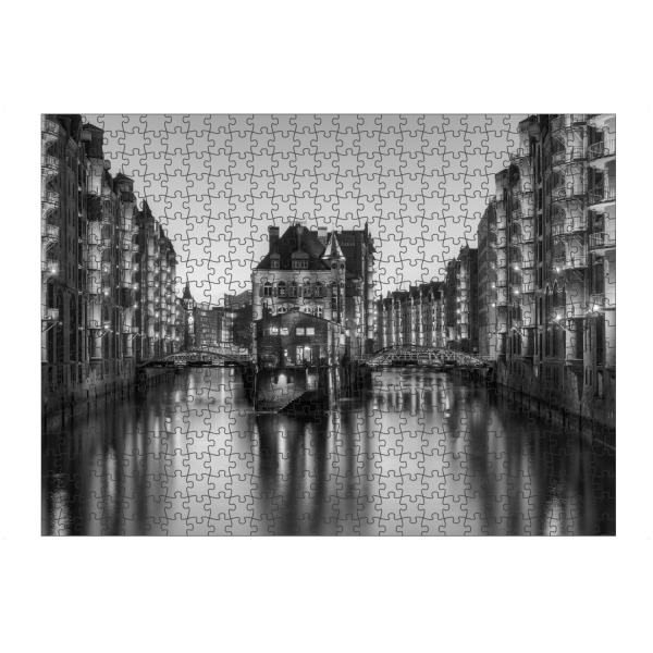 artboxONE Puzzle "Hamburg Wasserschloss" artboxONE - Städte / Hamburg,Reise,Schwarzweiß,Architektur