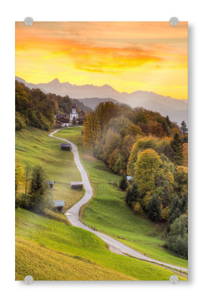 Acrylglasbild "Wamberg in den bayerischen Alpen" artboxONE - Natur,Reise