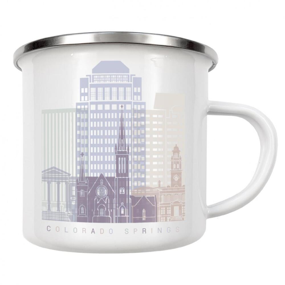 Emaille Tasse "COLORADO SPRINGS SKYLINE PASTELL" artboxONE - Städte,Architektur