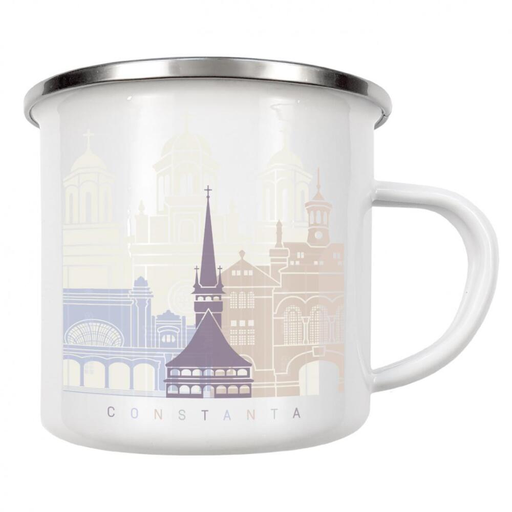 Emaille Tasse "CONSTANTA SKYLINE PASTELL" artboxONE - Städte,Architektur