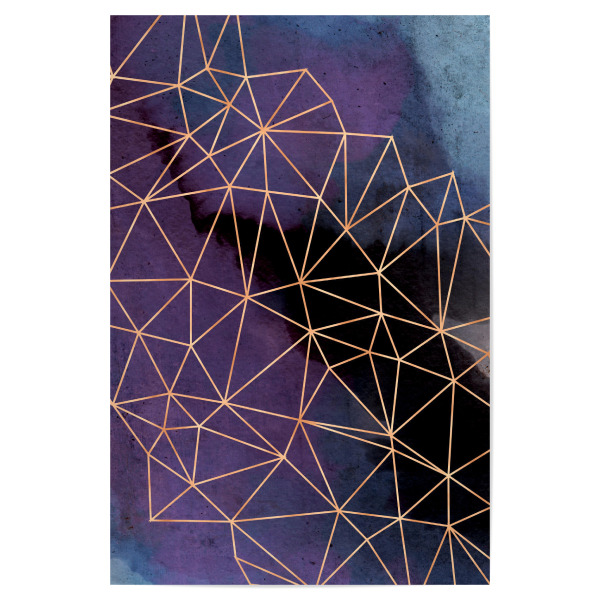 Poster 30x20 cm "Ultraviolet Storm" artboxONE - Film,Abstrakt,Geometrie,Ultraviolet - Ultraviolet,Watercolor,Gold,Geometry,Abstract