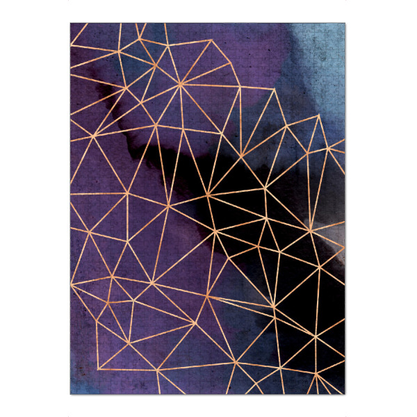 Puzzle Ravensburger "Ultraviolet Storm" artboxONE - Film,Abstrakt,Geometrie,Ultraviolet - Ultraviolet,Watercolor,Gold,Geometry,Abstract