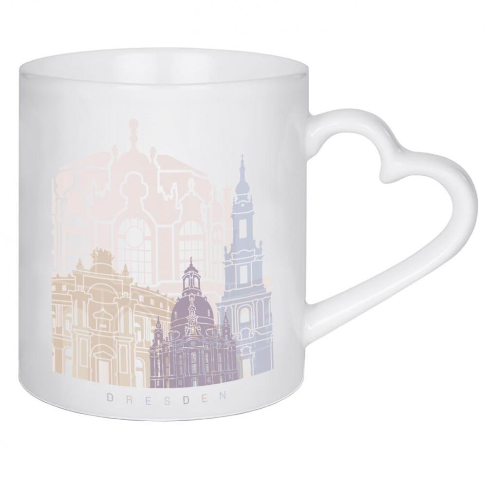 Herztasse "DRESDEN SKYLINE PASTELL-B" artboxONE - Städte,Architektur
