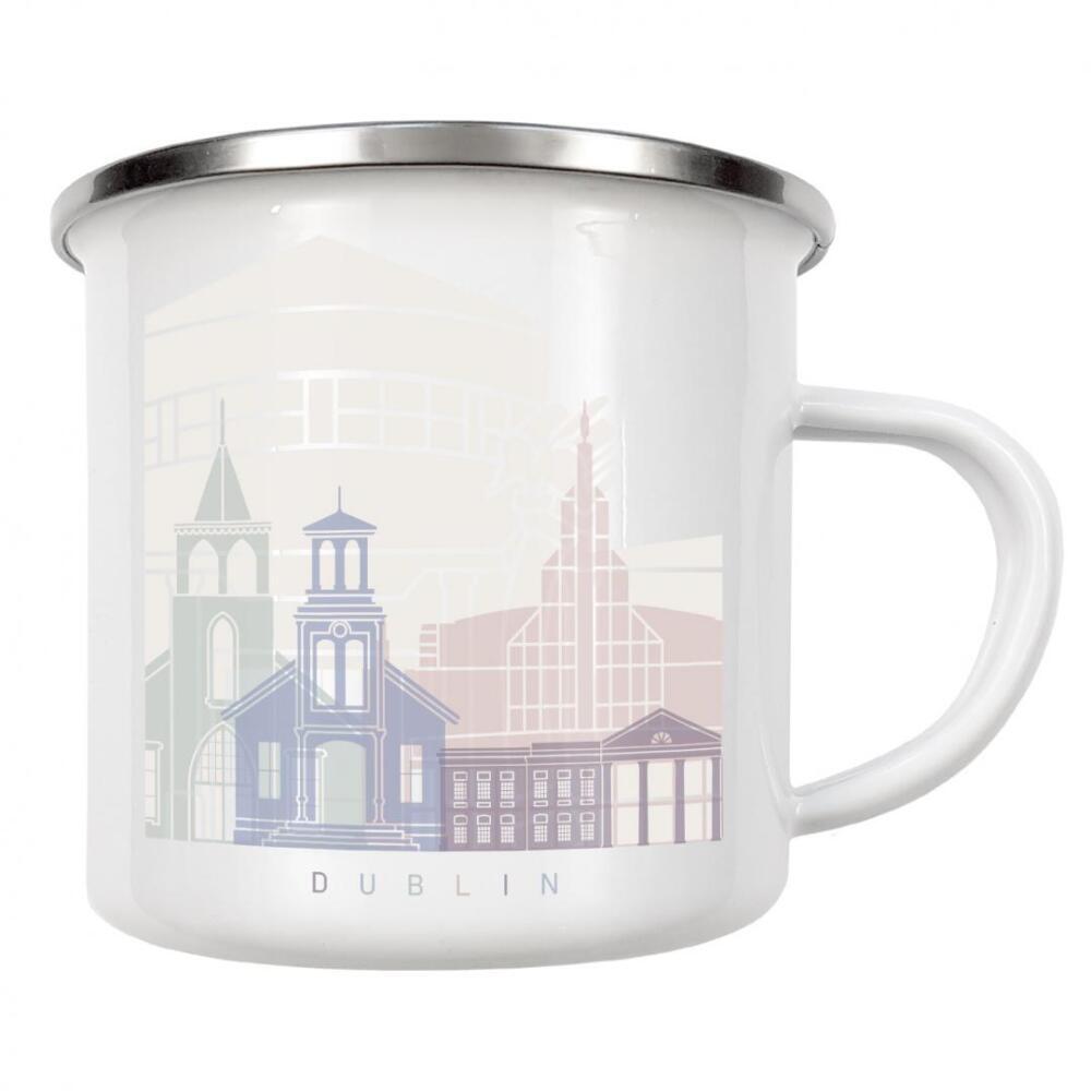 Emaille Tasse "DUBLIN CA SKYLINE PASTELL" artboxONE - Städte,Architektur