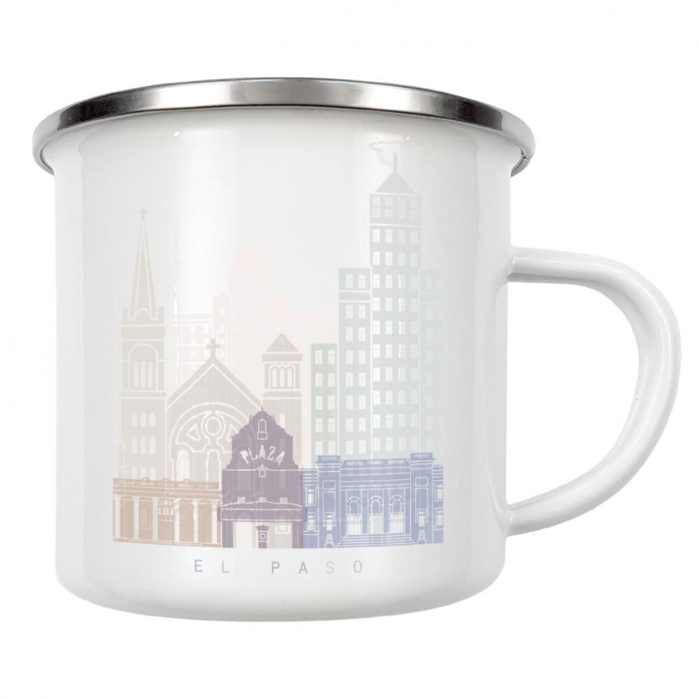 Emaille Tasse "EL PASO-SKYLINE-PASTELL" artboxONE - Städte,Architektur