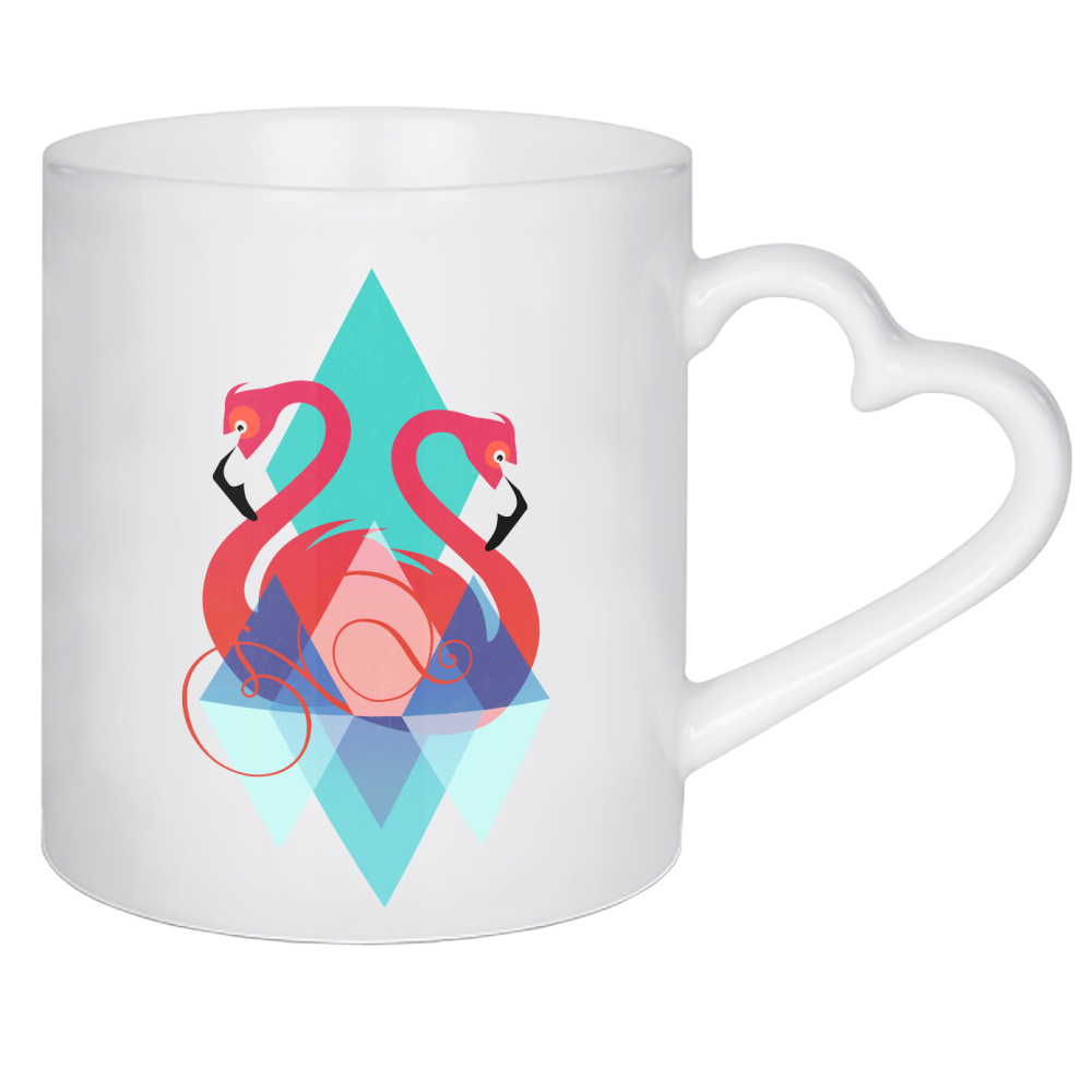 Herztasse "Pink Flamingos" artboxONE - Natur,Tiere,Geometrie