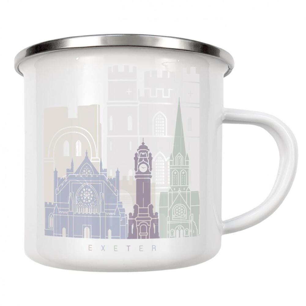 Emaille Tasse "EXETER-SKYLINE-PASTELL" artboxONE - Städte,Architektur