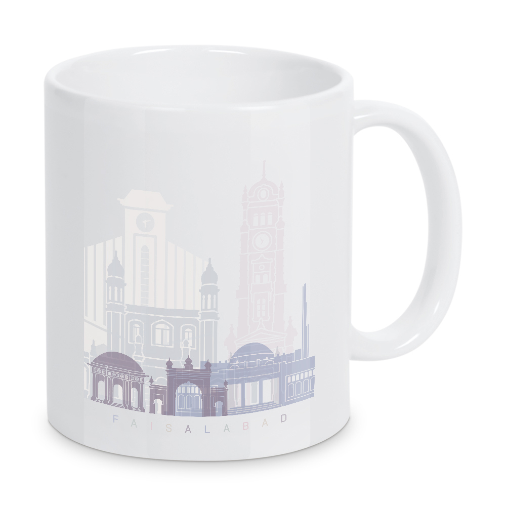 Tasse "FAISALABAD SKYLINE PASTELL" artboxONE - Städte,Architektur