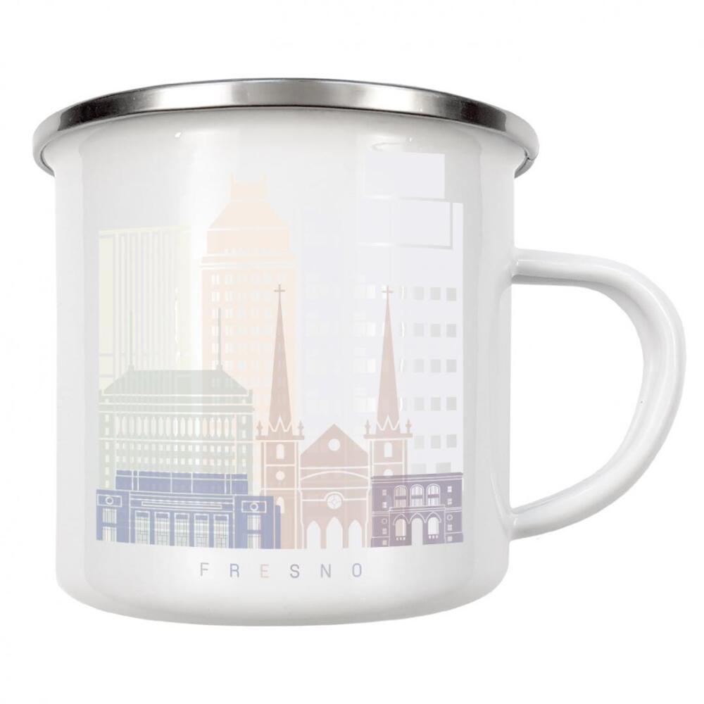 Emaille Tasse "FRESNO SKYLINE PASTELL" artboxONE - Städte,Architektur