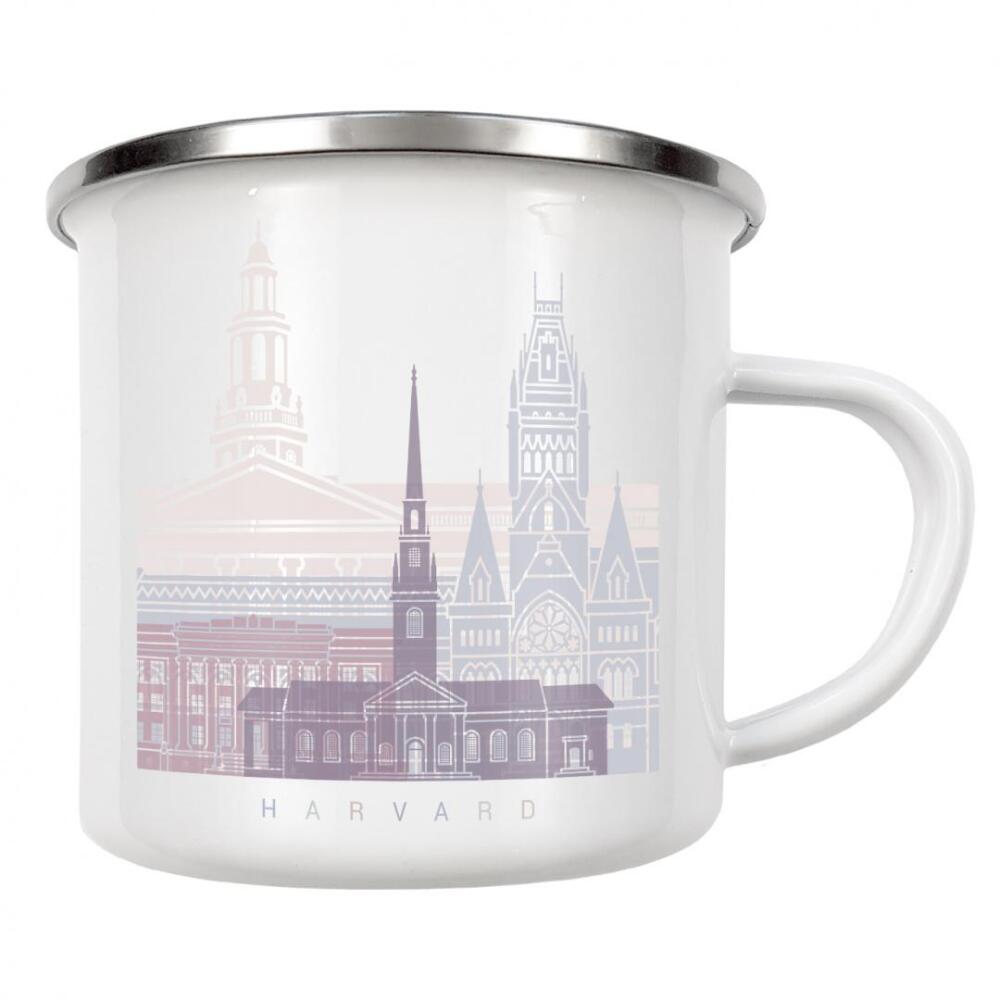 Emaille Tasse "HARVARD-SKYLINE-PASTELL" artboxONE - Städte,Architektur