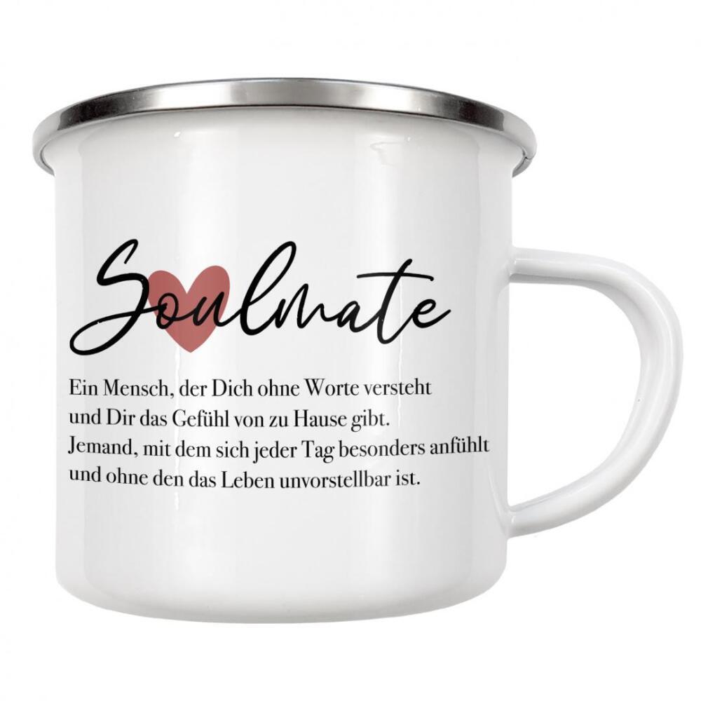 Emaille Tasse "Soulmate" artboxONE - Typografie,Menschen,Liebe