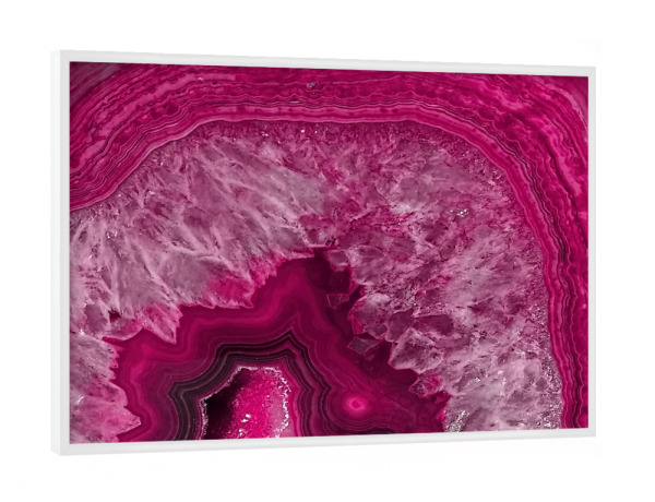 Poster mit weißem Rahmen "Pink Agate Marble Gem Stone" artboxONE - Marmor