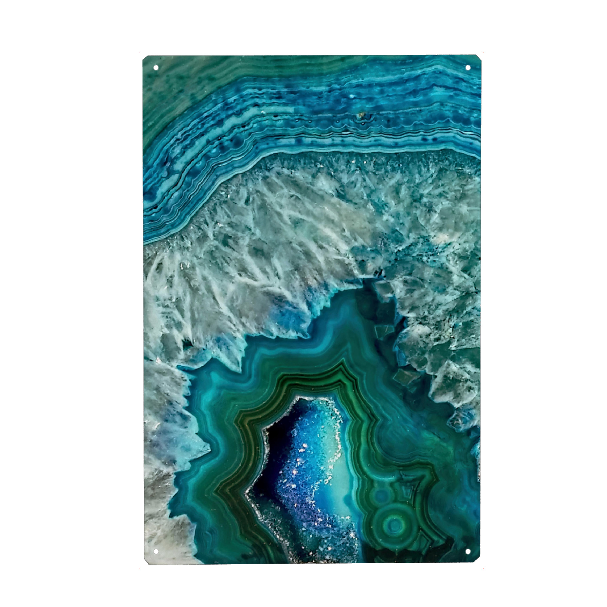 Holzbild "Blue Agate Marble Gem Stone" artboxONE - Marmor