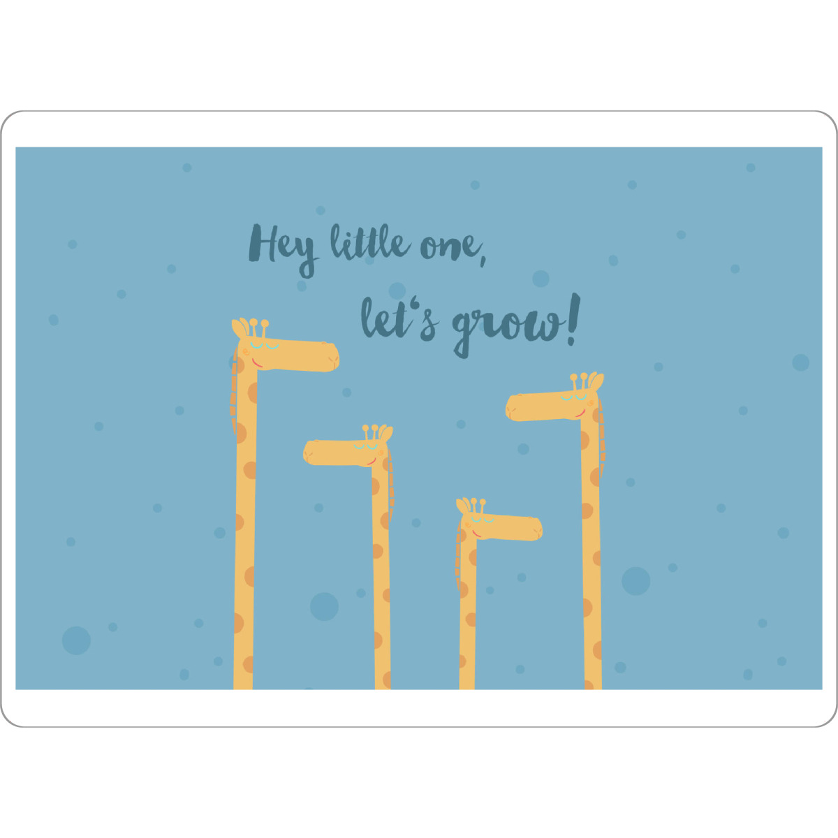 Tischset "Growing Giraffe" artboxONE - Typografie,Für Kinder,Tiere - Giraffe,Wachstum,Zur geburt,Kinderzimmer,Kinderbett - Bild giraffe