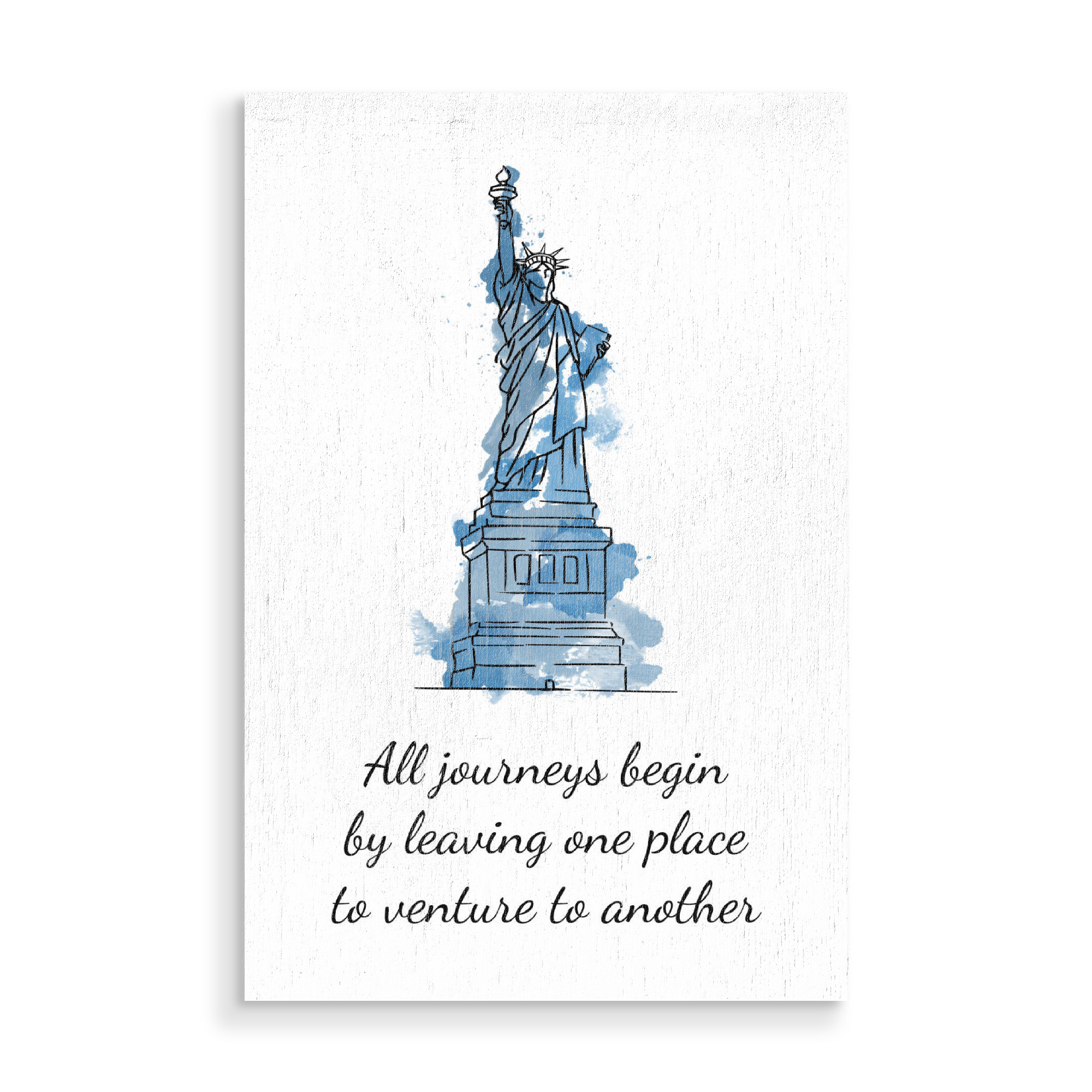 Holzbild "Statue of Liberty 2" artboxONE - Städte,Städte / New York,Architektur - Statue of liberty,Usa,New york,Ellis island,Watercolor