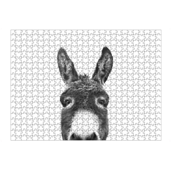 Puzzle Ravensburger "Peeking Donkey" artboxONE - Tiere,Schwarzweiß