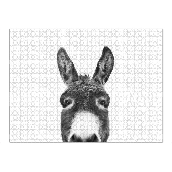 Puzzle Ravensburger "Peeking Donkey" artboxONE - Tiere,Schwarzweiß