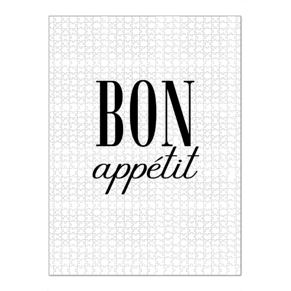 Puzzle Ravensburger "Bon Appetit 3" artboxONE - Typografie,Essen & Trinken,Schwarzweiß