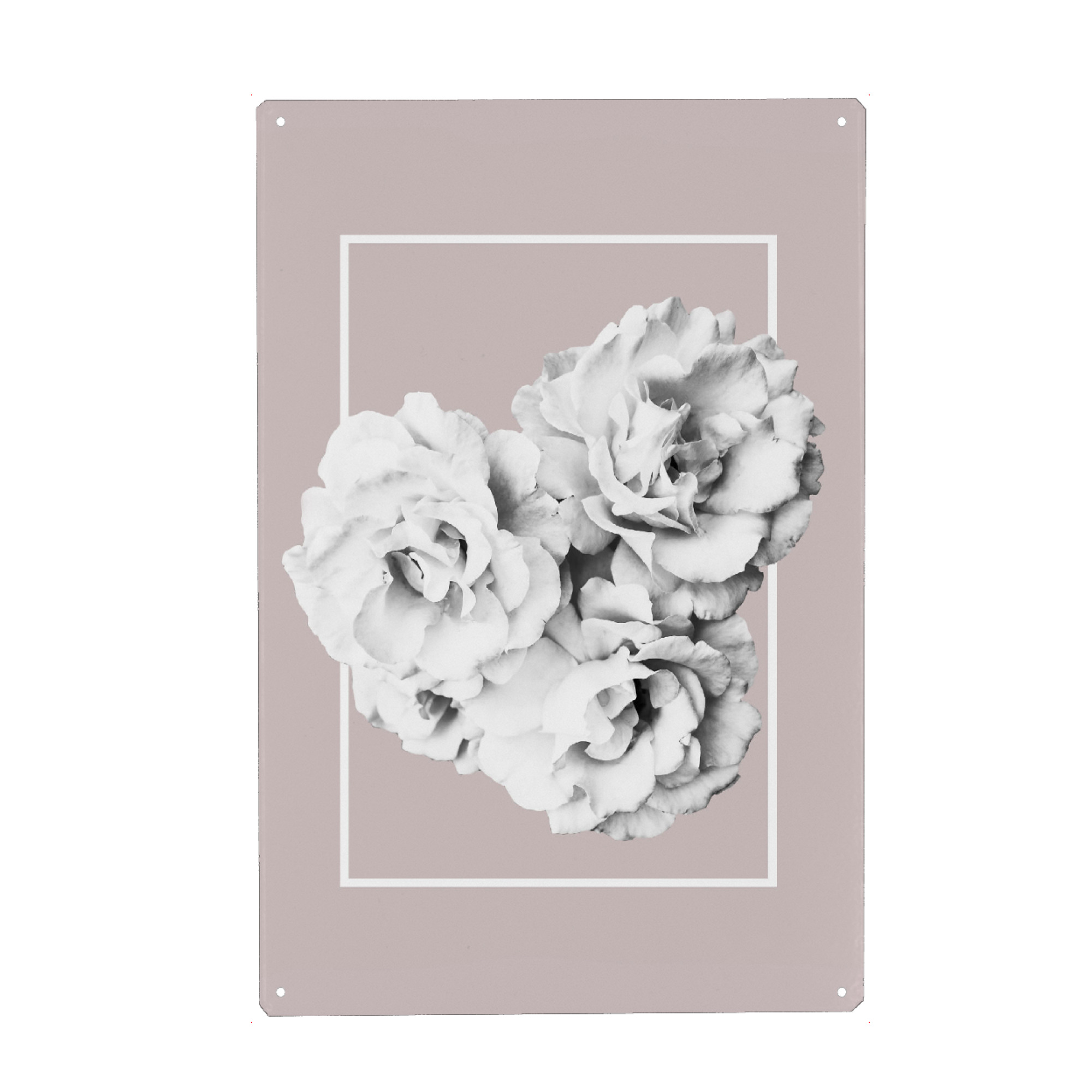 Metall Poster "Modern Flower" artboxONE - Floral,Schwarzweiß