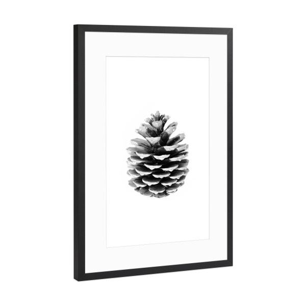 Poster mit Rahmen Schwarz (Metallic) "Pinecone" artboxONE - Natur,Schwarzweiß - Pinecone,Tannenzapfen,Forest,Wald,Natur,Nature