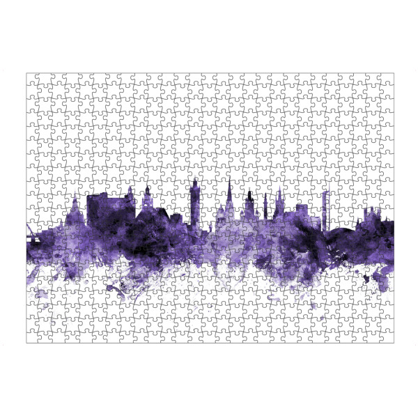 Puzzle Ravensburger "Glasgow Scotland Skyline violet" artboxONE - Städte,Reise,Ultraviolet,Städte / Weitere