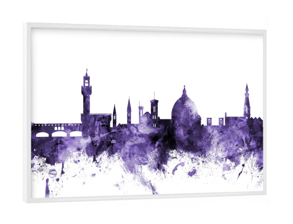 Poster mit weißem Rahmen "Florence Italy Skyline violet" artboxONE - Städte,Reise,Ultraviolet,Städte / Weitere