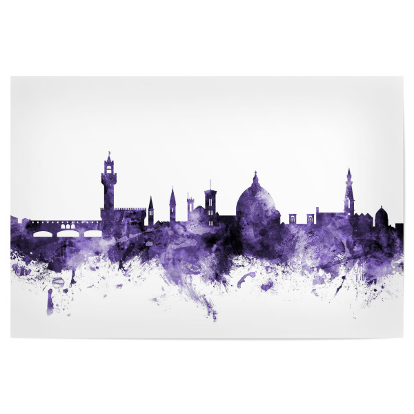 Poster 30x20 cm "Florence Italy Skyline violet" artboxONE - Städte,Reise,Ultraviolet,Städte / Weitere