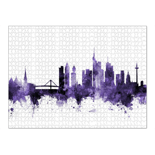 Puzzle Ravensburger "Frankfurt Germany Skyline violet" artboxONE - Städte,Reise,Städte / Frankfurt,Ultraviolet