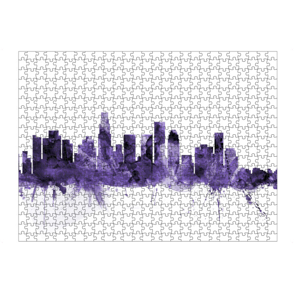 Puzzle Ravensburger "Los Angeles CA Skyline violet" artboxONE - Städte,Reise,Ultraviolet,Städte / Los Angeles