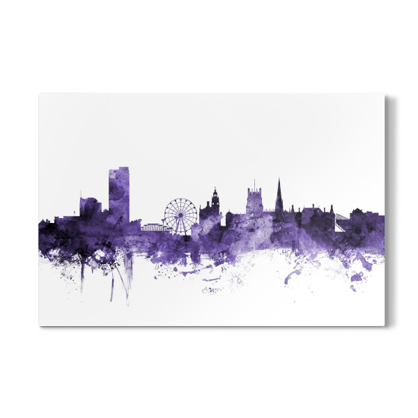 Galerie-Print "Sheffield England Skyline violet" 30x20 cm artboxONE
