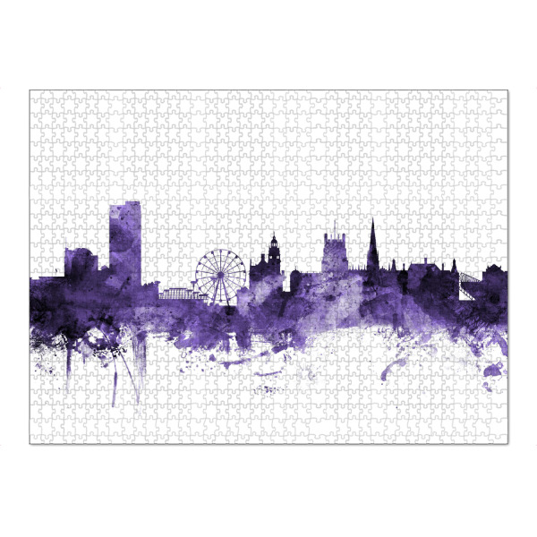 Puzzle Ravensburger "Sheffield England Skyline violet" artboxONE - Städte,Reise,Ultraviolet,Städte / Weitere