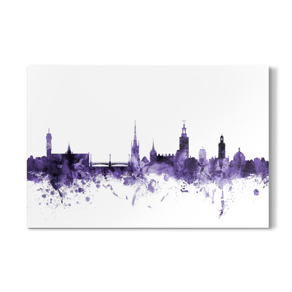 Galerie-Print "Stockholm Sweden Skyline violet" 30x20 cm artboxONE