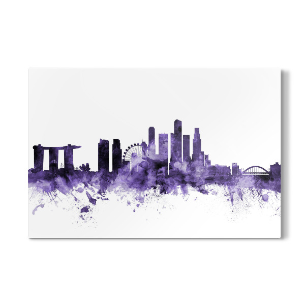 Galerie-Print "Singapore Skyline violet" 30x20 cm artboxONE