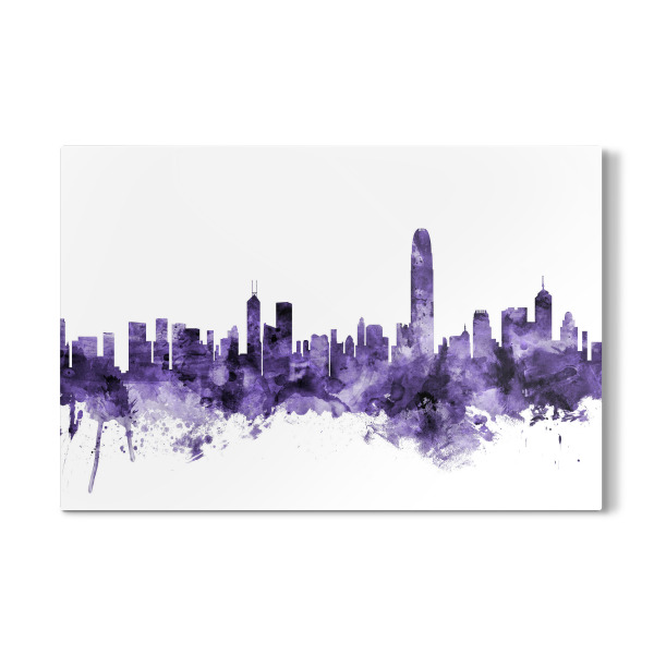 Galerie-Print "Hong Kong Skyline violet" 30x20 cm artboxONE