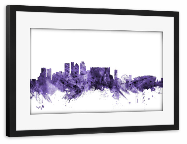 Poster mit Rahmen schwarz "Cape Town South Africa violet" artboxONE - Städte,Reise,Ultraviolet,Städte / Weitere