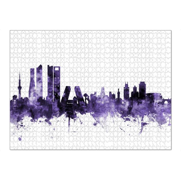 Puzzle Ravensburger "Madrid Spain Skyline violet" artboxONE - Städte,Reise,Ultraviolet,Städte / Weitere