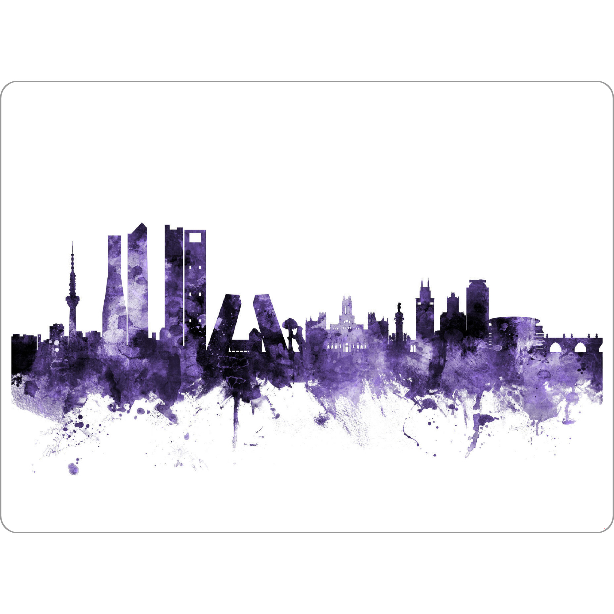 Tischset "Madrid Spain Skyline violet" artboxONE - Städte,Reise,Ultraviolet,Städte / Weitere