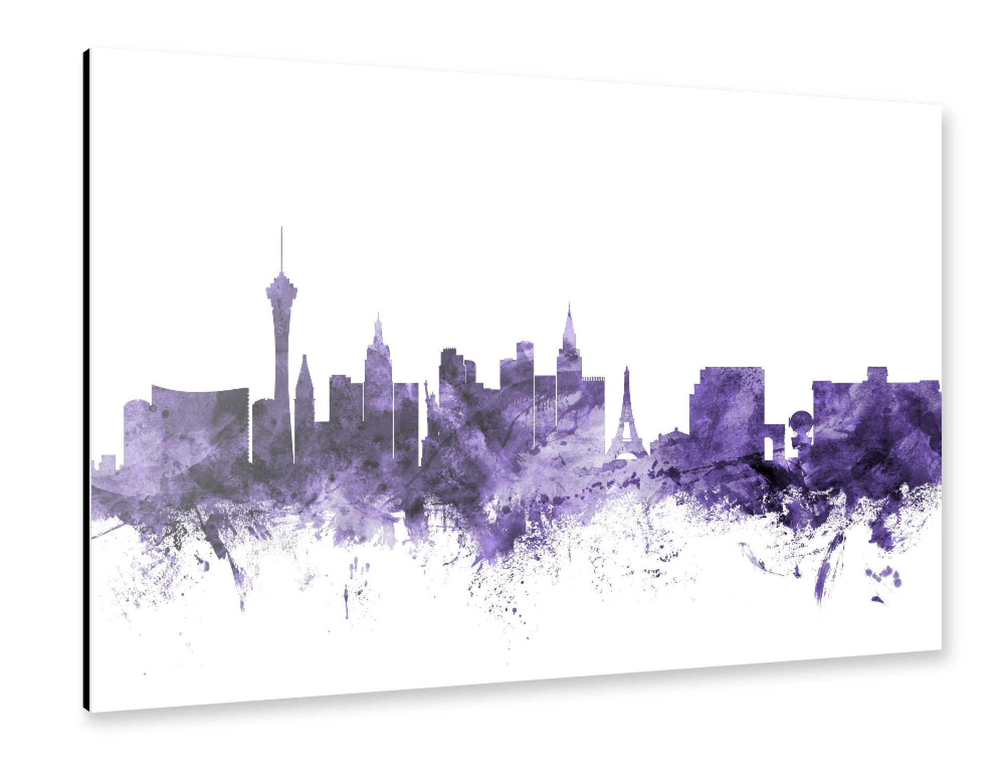 Alu-Dibond "Las Vegas Nevada Skyline violet" 75x50 cm artboxONE