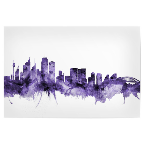 Poster 30x20 cm "Sydney Australia Skyline violet" artboxONE - Städte,Reise,Ultraviolet,Städte / Sydney