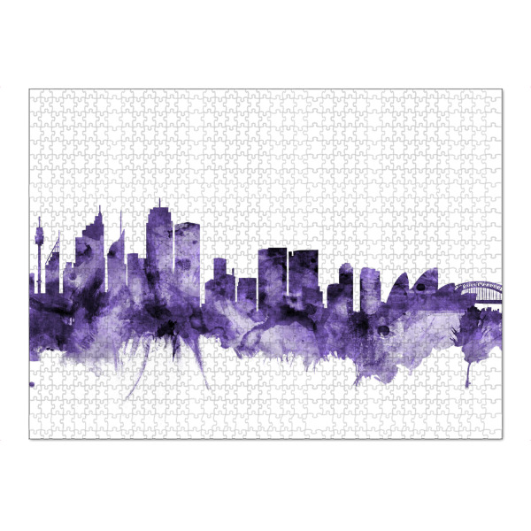 Puzzle Ravensburger "Sydney Australia Skyline violet" artboxONE - Städte,Reise,Ultraviolet,Städte / Sydney