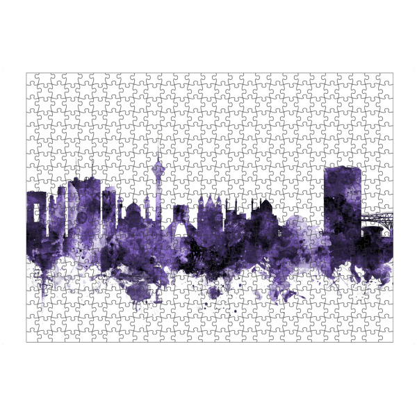 Puzzle Ravensburger "Tehran Iran Skyline violet" artboxONE - Städte,Reise,Ultraviolet,Städte / Weitere