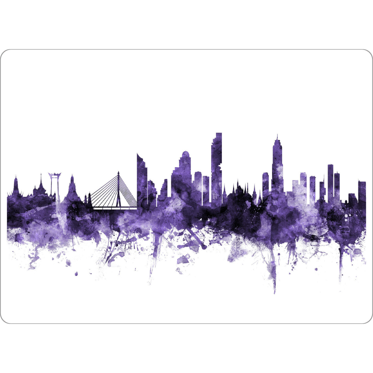 Tischset "Bangkok Thailand Skyline violet" artboxONE - Städte,Reise,Ultraviolet,Städte / Weitere