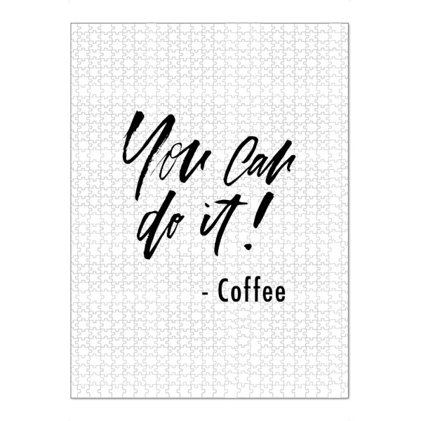 Puzzle Ravensburger "You Can Do It. - Coffee" artboxONE - Typografie,Essen & Trinken,Schwarzweiß,Sport / Motivation