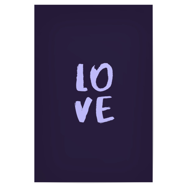 Poster 30x20 cm "L O V E" artboxONE - Typografie,Liebe,Ultraviolet