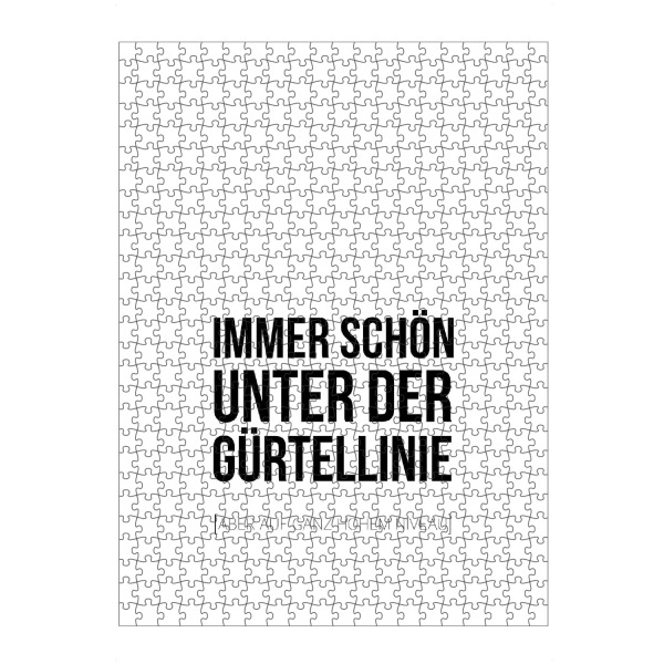 Puzzle Ravensburger "Gürtellinie" artboxONE - Typografie,Schwarzweiß - Spruch,Beleidigen,Schimpfen,Fluchen,Worte - Bild spruch