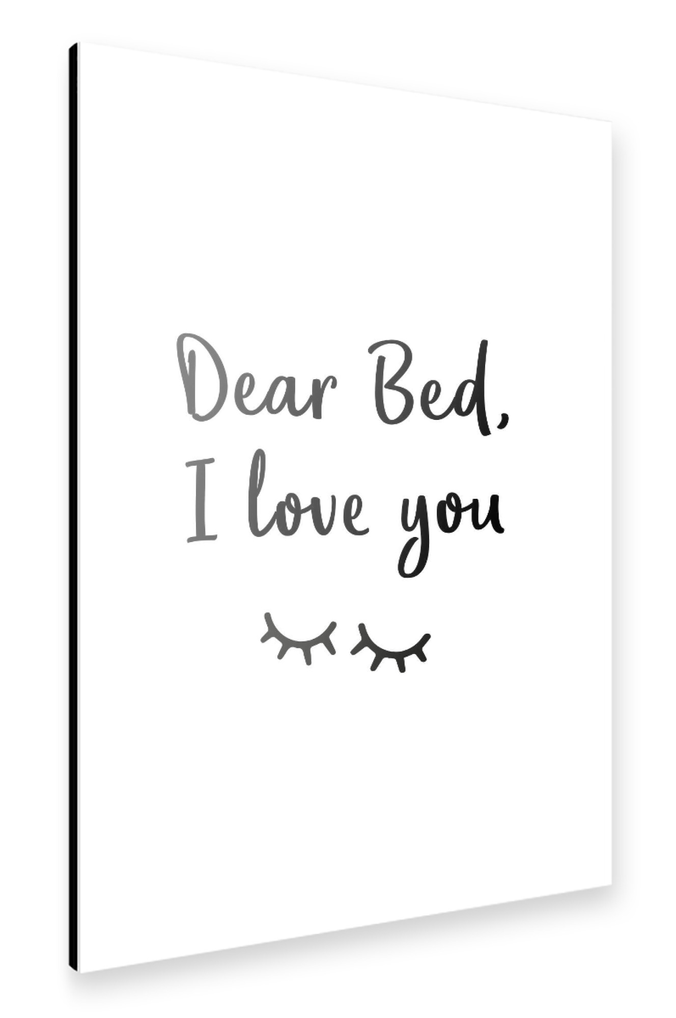 Alu-Dibond "Dear Bed Typo" 30x20 cm artboxONE
