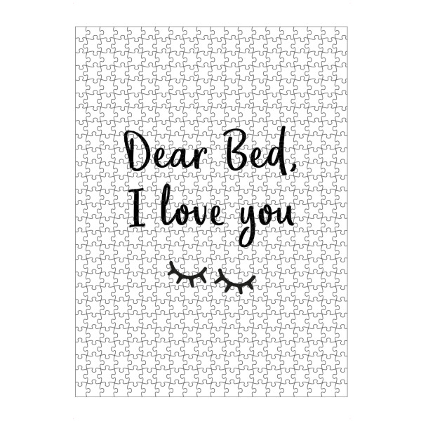 Puzzle Ravensburger "Dear Bed Typo" artboxONE - Typografie,Schwarzweiß