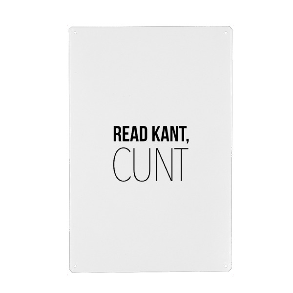 Metall Poster "Read Kant" artboxONE - Typografie,Schwarzweiß